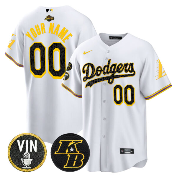 Dodgers Bryant & Vin Patch Cool Base Mamba Custom Jersey - All Stitched - Image 2