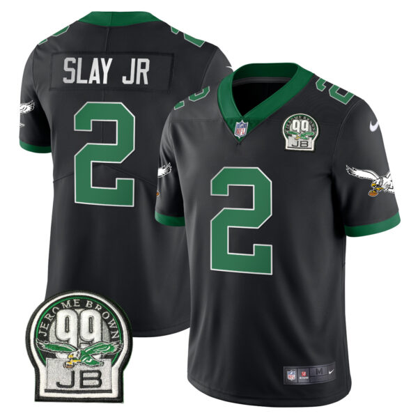 Men's Eagles Jerome Brown Retired Patch Gold & Kelly Jersey - All Stitched - Image 28