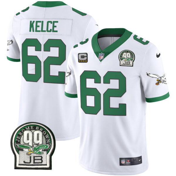 Men's Eagles Jerome Brown Retired Patch Gold & Kelly Jersey - All Stitched - Image 7