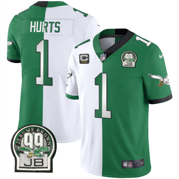 Men's Eagles Jerome Brown Retired Patch Gold & Kelly Jersey - All Stitched - Image 31