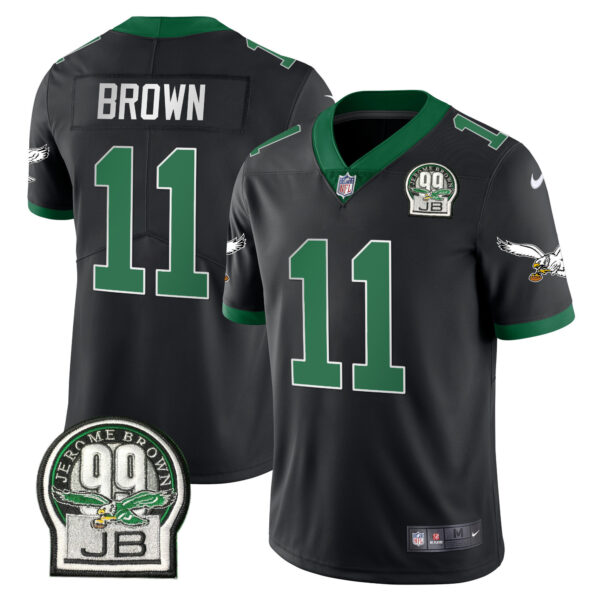 Men's Eagles Jerome Brown Retired Patch Gold & Kelly Jersey - All Stitched - Image 26