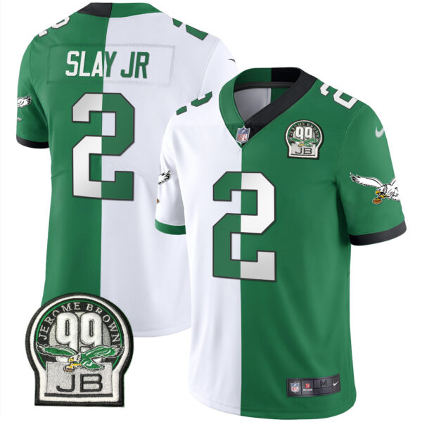 Men's Eagles Jerome Brown Retired Patch Gold & Kelly Jersey - All Stitched - Image 38
