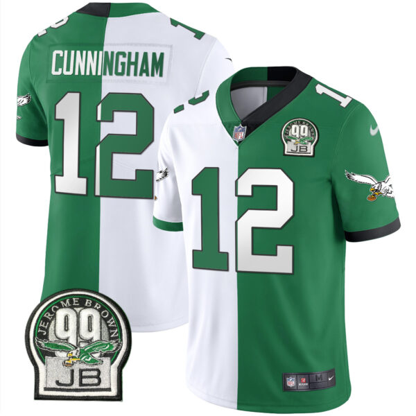 Men's Eagles Jerome Brown Retired Patch Gold & Kelly Jersey - All Stitched - Image 33