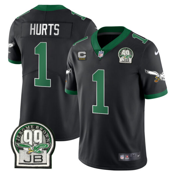 Men's Eagles Jerome Brown Retired Patch Gold & Kelly Jersey - All Stitched - Image 21
