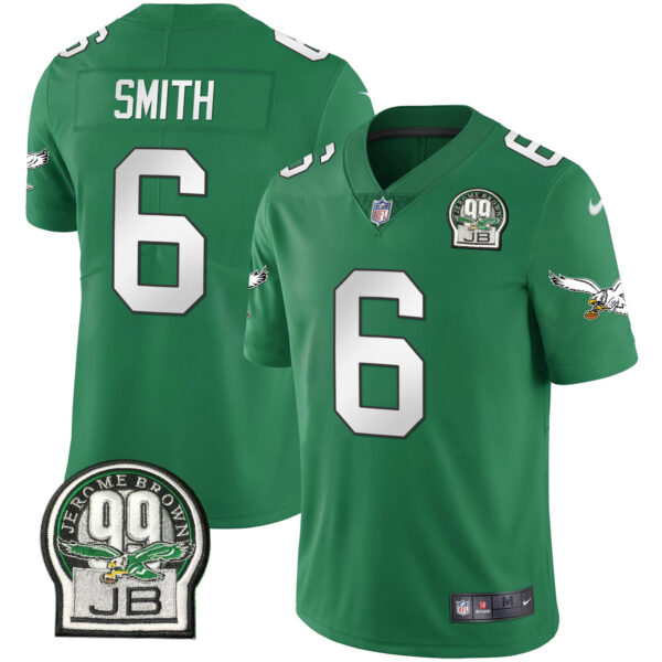 Men's Eagles Jerome Brown Retired Patch Gold & Kelly Jersey - All Stitched - Image 12