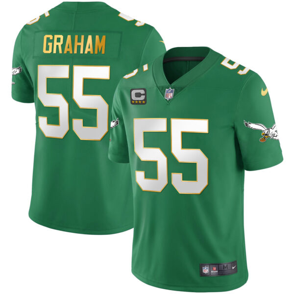 Men's Eagles Kelly Green Gold Jersey - All Stitched - Image 22