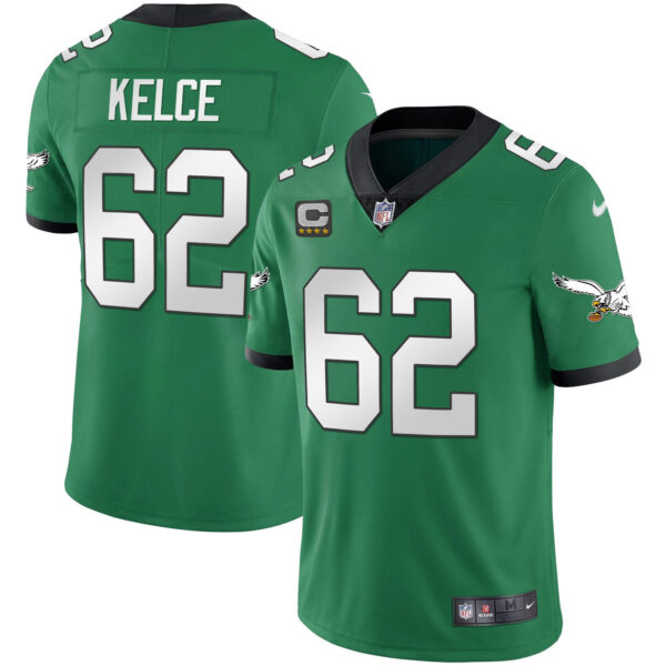 Men's Eagles Kelly Green Gold Jersey - All Stitched - Image 34