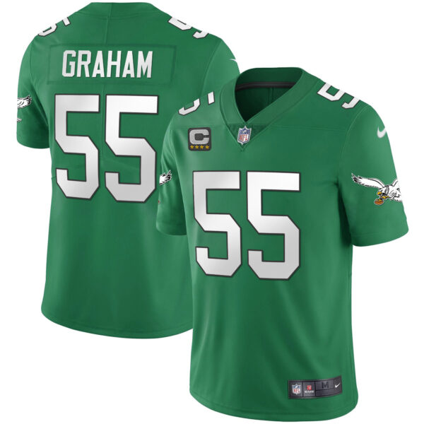 Men's Eagles Kelly Green Gold Jersey - All Stitched - Image 4
