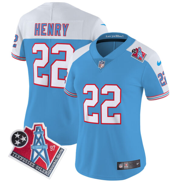 Women's Titans 1997 Throwback Limited Vapor Jersey - All Stitched - Image 22