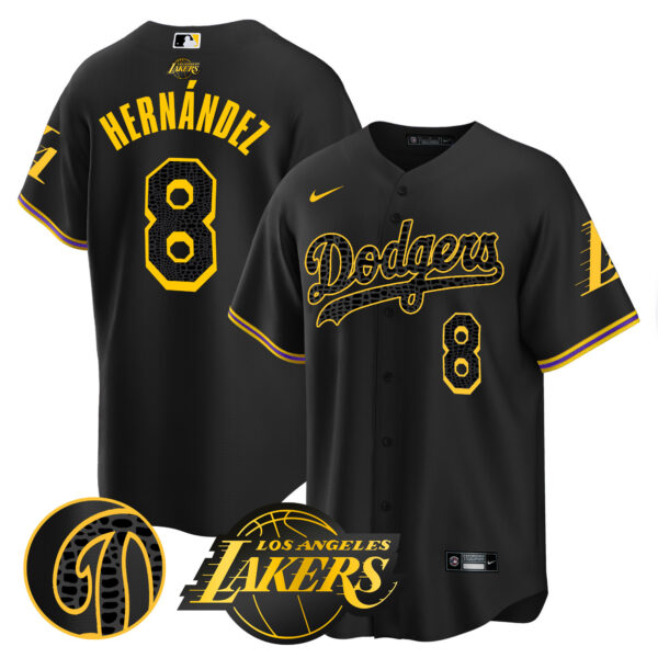 Men's Dodgers Cool Base Mamba Jersey V2 - All Stitched - Image 47