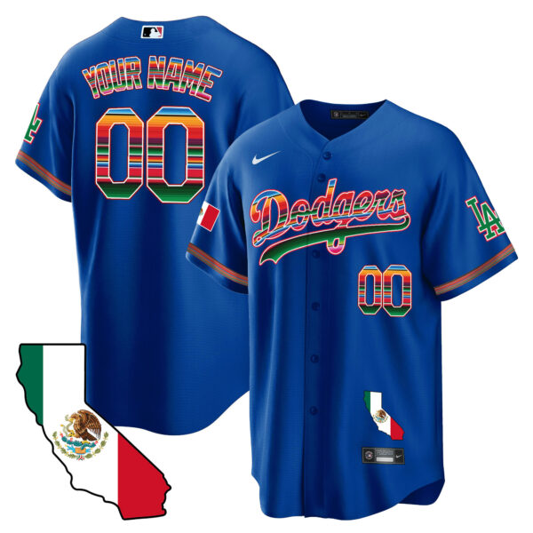 Dodgers Mexico California Map Cool Base Custom Jersey - All Stitched - Image 2