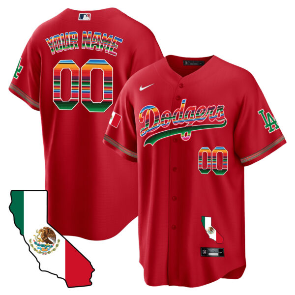 Dodgers Mexico California Map Cool Base Custom Jersey - All Stitched - Image 6