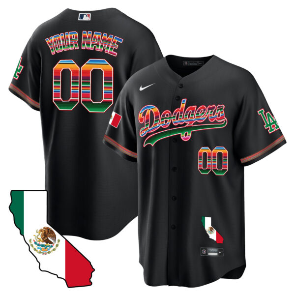 Dodgers Mexico California Map Cool Base Custom Jersey - All Stitched - Image 3