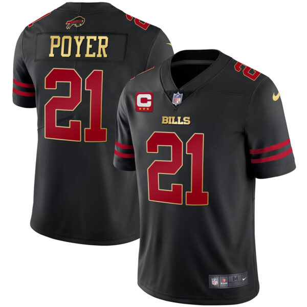 Men's Bills Black Gold & Royal Gold Vapor Jersey - All Stitched - Image 6