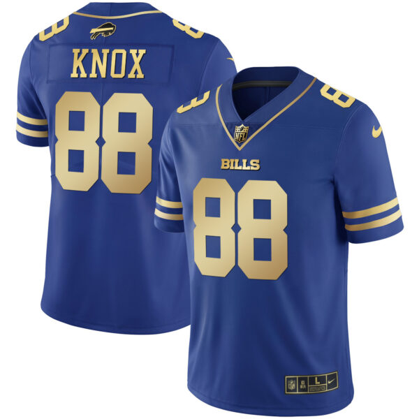 Men's Bills Black Gold & Royal Gold Vapor Jersey - All Stitched - Image 12