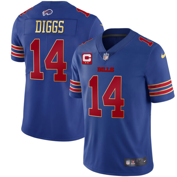 Men's Bills Black Gold & Royal Gold Vapor Jersey - All Stitched - Image 18