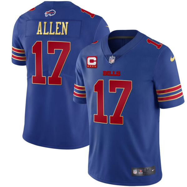Men's Bills Black Gold & Royal Gold Vapor Jersey - All Stitched - Image 17