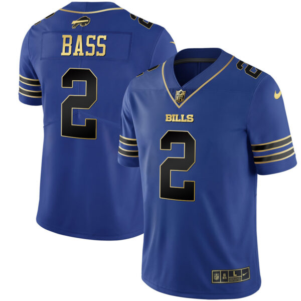 Men's Bills Black Gold & Royal Gold Vapor Jersey - All Stitched - Image 32