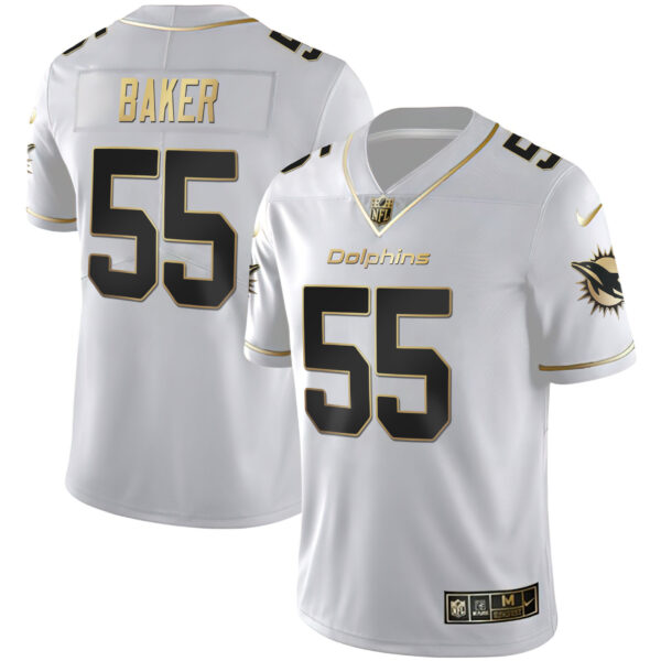 Women's Miami Dolphins White Gold & Black Gold Jersey - All Stitched - Image 13
