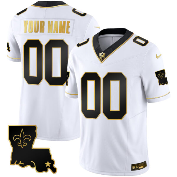 Saints 1987 Legacy Gold Vapor Custom Jersey - All Stitched - Image 4