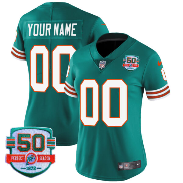 Dolphins Throwback Vapor Custom Jersey - All Stitched - Image 8