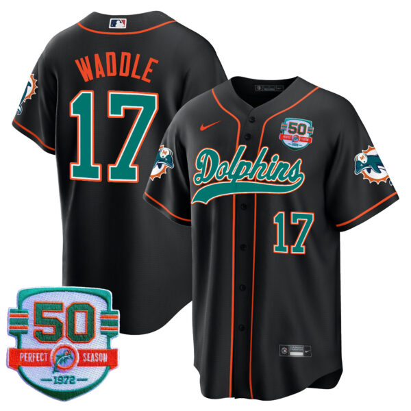 Men's Dolphins Throwback Baseball Jersey - All Stitched - Image 23