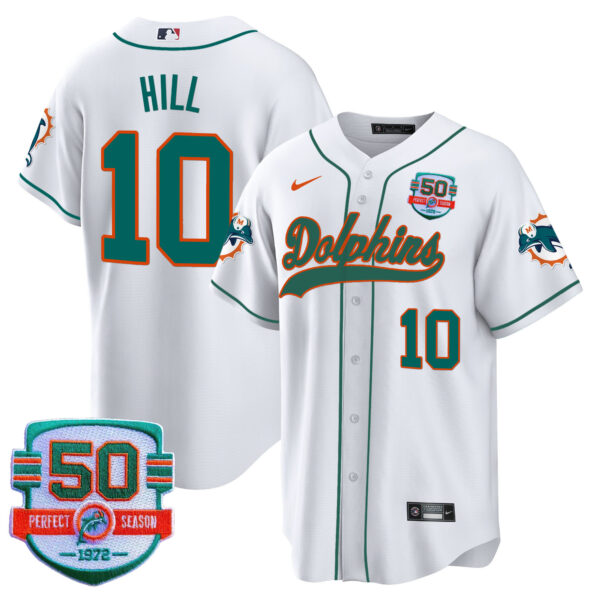 Men's Dolphins Throwback Baseball Jersey - All Stitched - Image 17