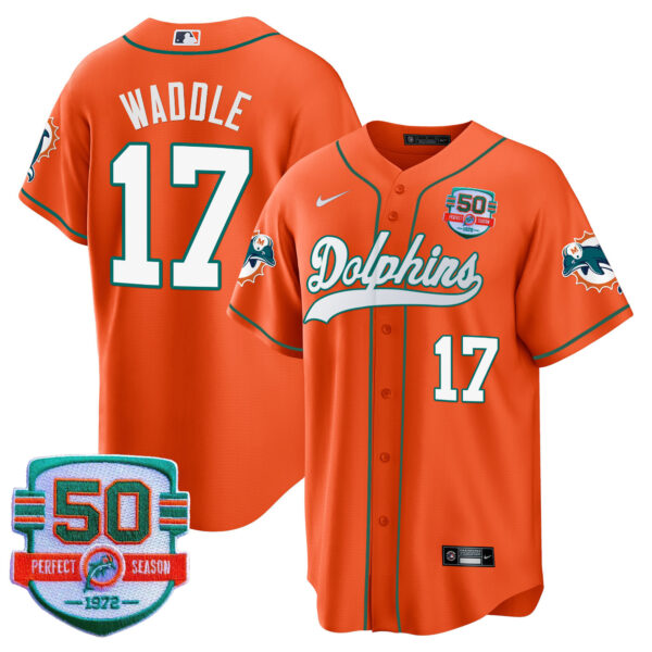 Men's Dolphins Throwback Baseball Jersey - All Stitched - Image 30