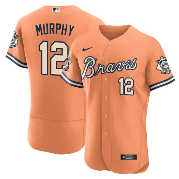 Men's Atlanta Braves Peaches n' Cream Jersey - All Stitched - Image 34