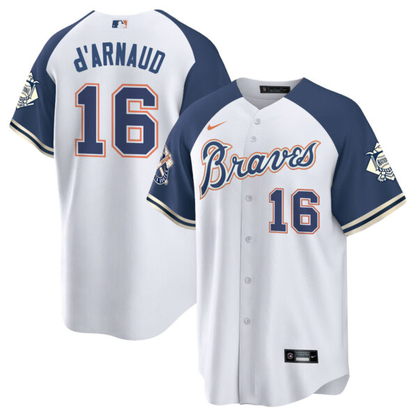 Men's Atlanta Braves Peaches n' Cream Jersey - All Stitched - Image 23