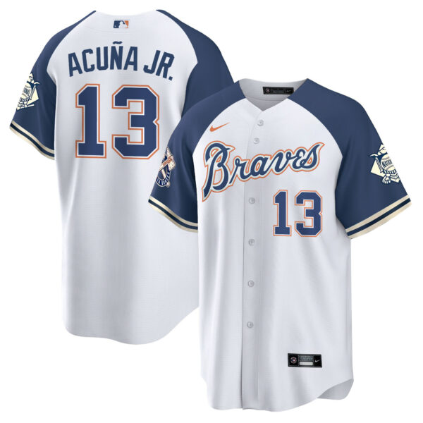 Men's Atlanta Braves Peaches n' Cream Jersey - All Stitched - Image 19