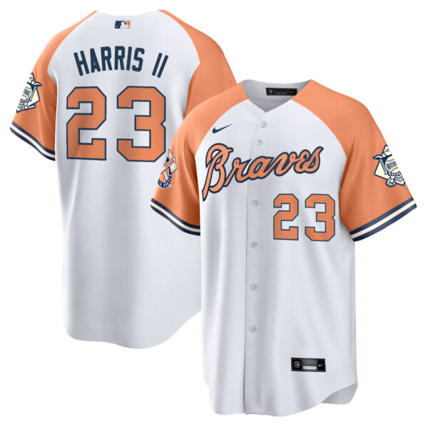 Men's Atlanta Braves Peaches n' Cream Jersey - All Stitched - Image 12