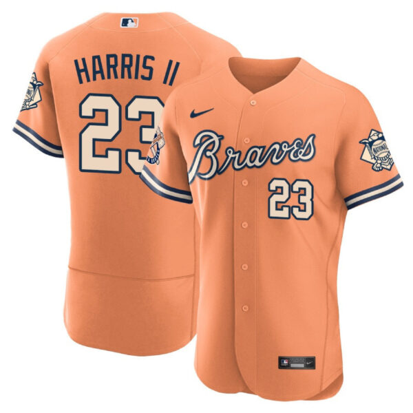Men's Atlanta Braves Peaches n' Cream Jersey - All Stitched - Image 30
