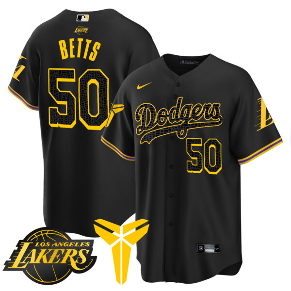 Men's Dodgers Cool Base Mamba Jersey V2 - All Stitched - Image 42