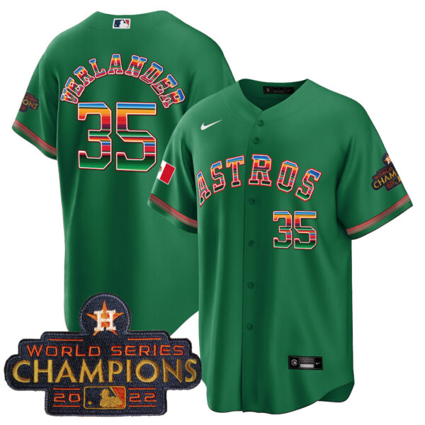 Youth's Astros Mexico Cool Base Limited Jersey - All Stitched - Image 29