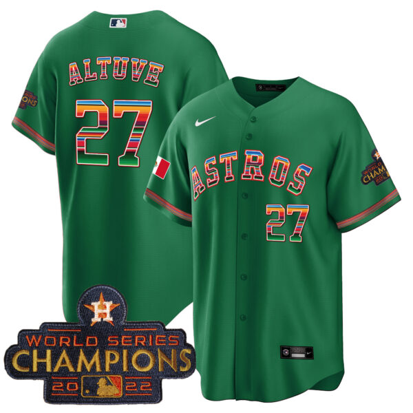 Youth's Astros Mexico Cool Base Limited Jersey - All Stitched - Image 27