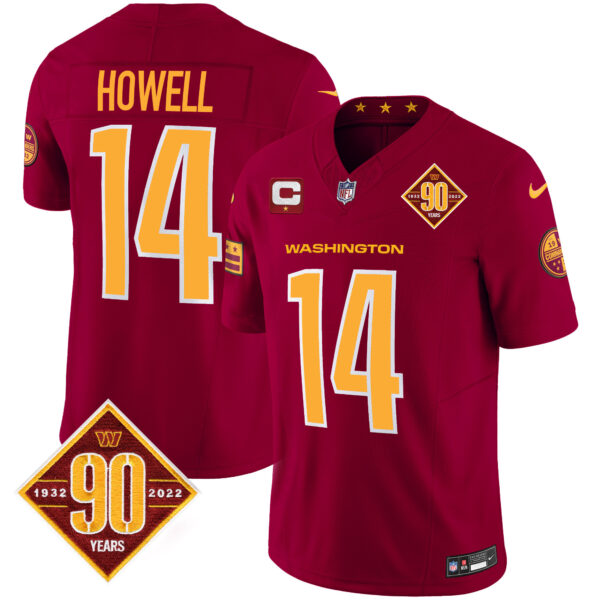 Men's Washington Commanders 90th Anniversary Patch Vapor Jersey V3 - All Stitched - Image 16