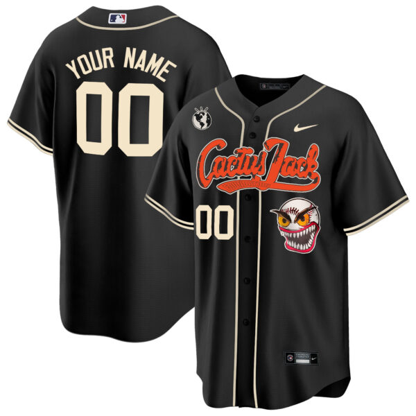 Houston Astros Cactus Jack Cool Base Custom Jersey - Stitched - Image 3