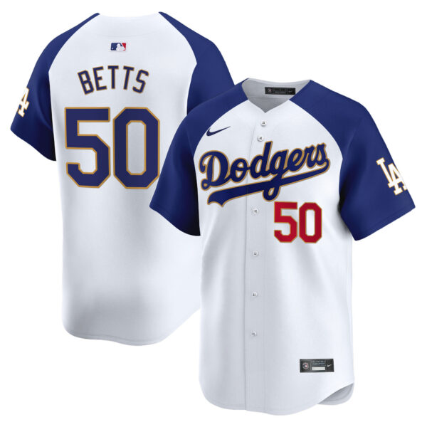 Men's Los Angeles Dodgers Gold Trim Vapor Premier Limited Jersey - All Stitched - Image 23