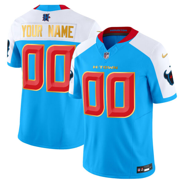 Houston Texans 2024 Gold Trim Vapor Limited Custom Jersey - All Stitched - Image 4