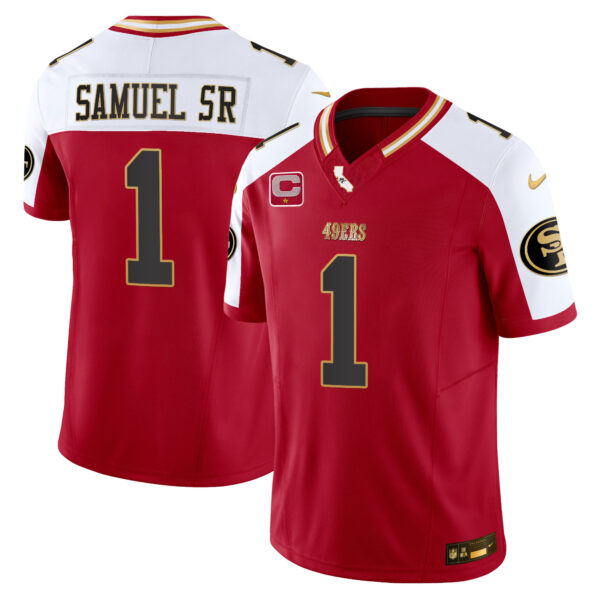Men's 49ers 2024 Gold Vapor Jersey - All Stitched - Image 42