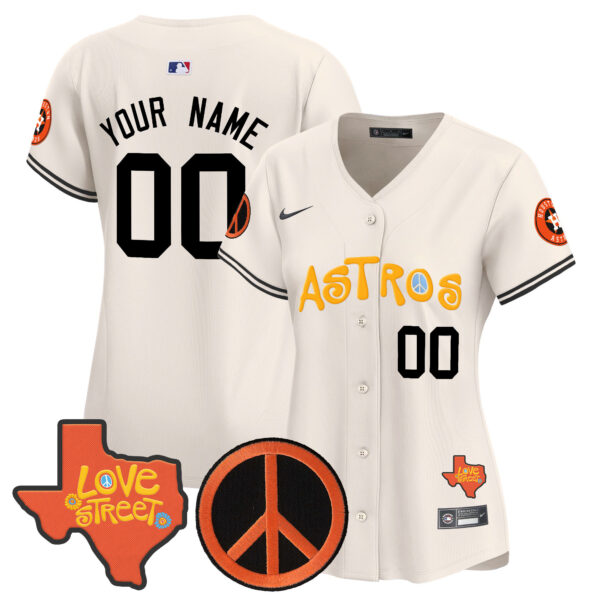Astros Love Street & Peace Sign Patch Vapor Premier Limited Custom Jersey - All Stitched - Image 10