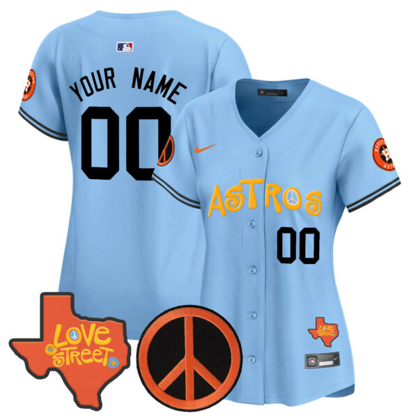 Astros Love Street & Peace Sign Patch Vapor Premier Limited Custom Jersey - All Stitched - Image 7