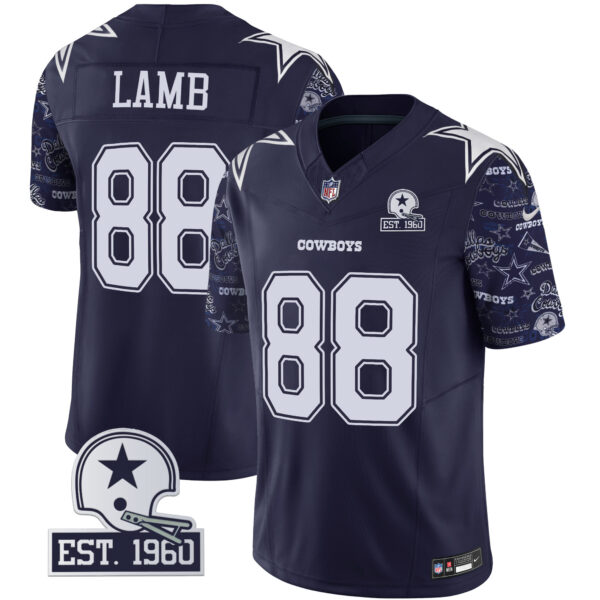 Men's Cowboys Pattern Style Vapor Limited Jersey - All Stitched - Image 9