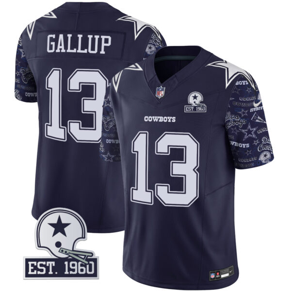 Men's Cowboys Pattern Style Vapor Limited Jersey - All Stitched - Image 11