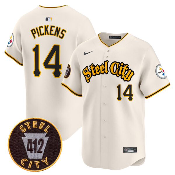 Men's Steelers 412 Patch Vapor Premier Limited Jersey - All Stitched - Image 12