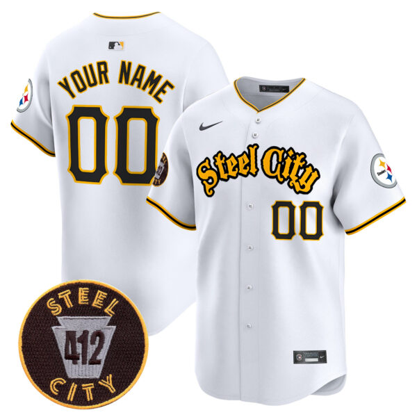 Steelers 412 Patch Vapor Premier Limited Custom Jersey - All Stitched - Image 3