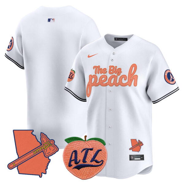 Men's Atlanta Braves The Big Peach Vapor Premier Limited Jersey - All Stitched - Image 30