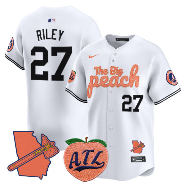 Men's Atlanta Braves The Big Peach Vapor Premier Limited Jersey - All Stitched - Image 22