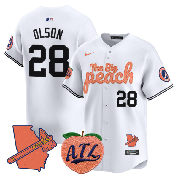Men's Atlanta Braves The Big Peach Vapor Premier Limited Jersey - All Stitched - Image 26